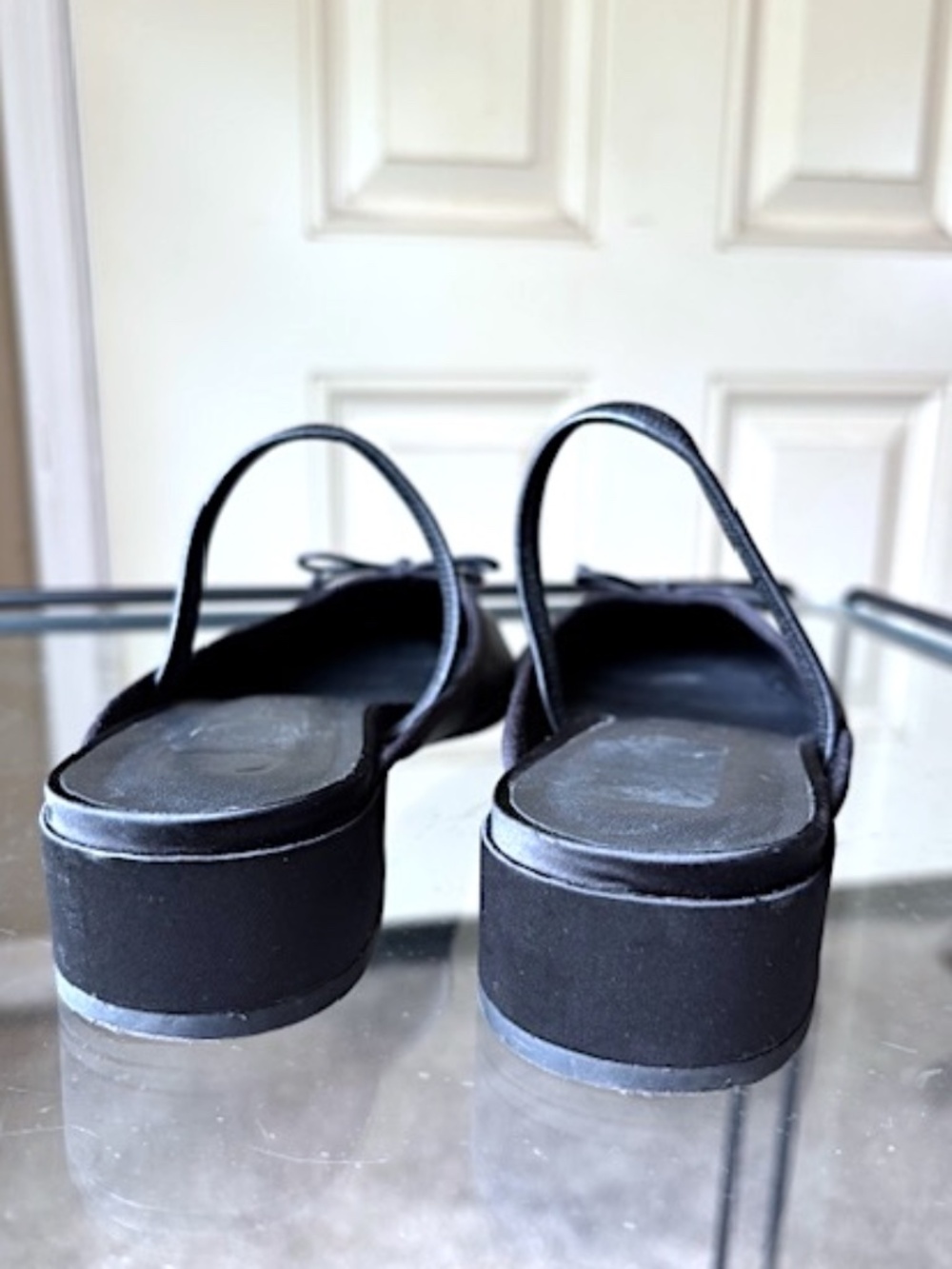 $148 J CREW Teagan Ballet Flat Mules in Black Satin EUC/sz 8 - Picture 9 of 13
